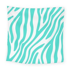 Blue Zebra Vibes Animal Print   Square Tapestry (large) by ConteMonfrey