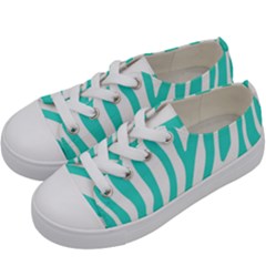 Blue Zebra Vibes Animal Print   Kids  Low Top Canvas Sneakers by ConteMonfrey