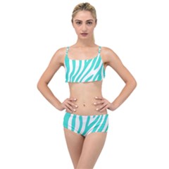 Blue Zebra Vibes Animal Print   Layered Top Bikini Set by ConteMonfrey