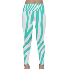 Blue Zebra Vibes Animal Print   Lightweight Velour Classic Yoga Leggings by ConteMonfrey