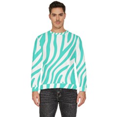 Blue Zebra Vibes Animal Print   Men s Fleece Sweatshirt by ConteMonfrey