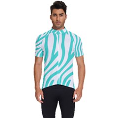 Blue Zebra Vibes Animal Print   Men s Short Sleeve Cycling Jersey by ConteMonfrey