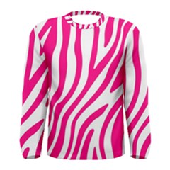 Pink Fucsia Zebra Vibes Animal Print Men s Long Sleeve Tee by ConteMonfrey