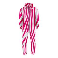 Pink Fucsia Zebra Vibes Animal Print Hooded Jumpsuit (kids) by ConteMonfrey