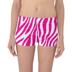 Pink Fucsia Zebra Vibes Animal Print Reversible Boyleg Bikini Bottoms by ConteMonfrey