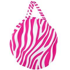 Pink Fucsia Zebra Vibes Animal Print Giant Round Zipper Tote by ConteMonfrey