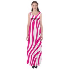 Pink Fucsia Zebra Vibes Animal Print Empire Waist Maxi Dress by ConteMonfrey