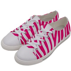 Pink Fucsia Zebra Vibes Animal Print Women s Low Top Canvas Sneakers by ConteMonfrey