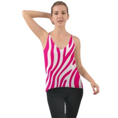 Pink Fucsia Zebra Vibes Animal Print Chiffon Cami by ConteMonfrey