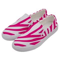 Pink Fucsia Zebra Vibes Animal Print Men s Canvas Slip Ons by ConteMonfrey