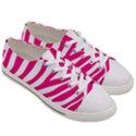 Pink Fucsia Zebra Vibes Animal Print Women s Low Top Canvas Sneakers View3