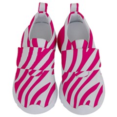 Pink Fucsia Zebra Vibes Animal Print Kids  Velcro No Lace Shoes by ConteMonfrey