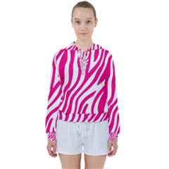 Pink Fucsia Zebra Vibes Animal Print Women s Tie Up Sweat by ConteMonfrey