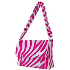 Pink Fucsia Zebra Vibes Animal Print Full Print Messenger Bag (l) by ConteMonfrey