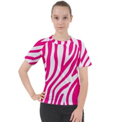 Pink Fucsia Zebra Vibes Animal Print Women s Sport Raglan Tee