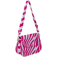 Pink Fucsia Zebra Vibes Animal Print Saddle Handbag by ConteMonfrey