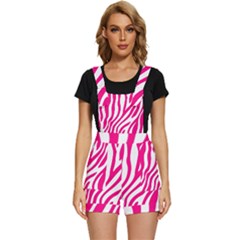 Pink Fucsia Zebra Vibes Animal Print Short Overalls by ConteMonfrey