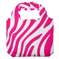 Pink Fucsia Zebra Vibes Animal Print Premium Foldable Grocery Recycle Bag by ConteMonfrey