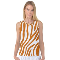 Orange Zebra Vibes Animal Print   Women s Basketball Tank Top by ConteMonfrey