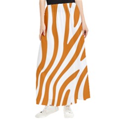 Orange Zebra Vibes Animal Print   Maxi Chiffon Skirt by ConteMonfrey
