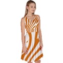 Orange Zebra Vibes Animal Print   Knee Length Skater Dress With Pockets View3