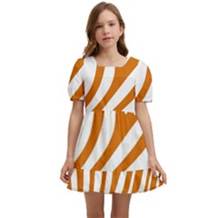 Orange Zebra Vibes Animal Print   Kids  Short Sleeve Dolly Dress by ConteMonfrey