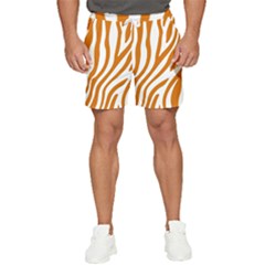 Orange Zebra Vibes Animal Print   Men s Runner Shorts by ConteMonfrey