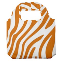 Orange Zebra Vibes Animal Print   Premium Foldable Grocery Recycle Bag by ConteMonfrey