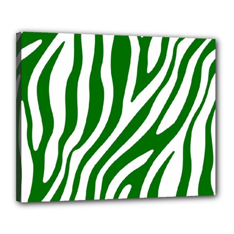 Dark Green Zebra Vibes Animal Print Canvas 20  X 16  (stretched) by ConteMonfrey