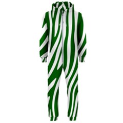 Dark Green Zebra Vibes Animal Print Hooded Jumpsuit (men) by ConteMonfrey