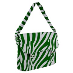 Dark Green Zebra Vibes Animal Print Buckle Messenger Bag by ConteMonfrey