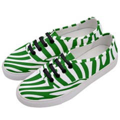 Dark Green Zebra Vibes Animal Print Women s Classic Low Top Sneakers by ConteMonfrey