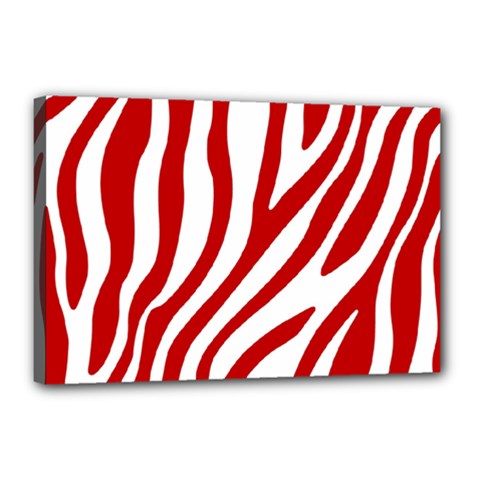 Red Zebra Vibes Animal Print  Canvas 18  X 12  (stretched) by ConteMonfrey