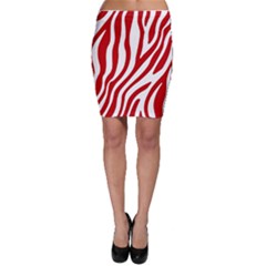 Red Zebra Vibes Animal Print  Bodycon Skirt by ConteMonfrey