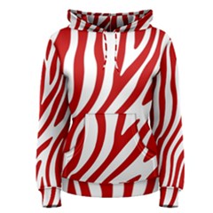 Red Zebra Vibes Animal Print  Women s Pullover Hoodie by ConteMonfrey