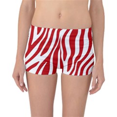 Red Zebra Vibes Animal Print  Reversible Boyleg Bikini Bottoms by ConteMonfrey