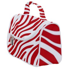 Red Zebra Vibes Animal Print  Satchel Handbag by ConteMonfrey