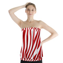 Red Zebra Vibes Animal Print  Strapless Top by ConteMonfrey