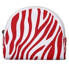 Red Zebra Vibes Animal Print  Horseshoe Style Canvas Pouch