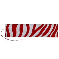 Red Zebra Vibes Animal Print  Roll Up Canvas Pencil Holder (l) by ConteMonfrey