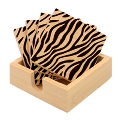 Red Zebra Vibes Animal Print  Bamboo Coaster Set by ConteMonfrey