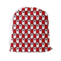 Red And White cat Paws Drawstring Pouch (2XL) View2