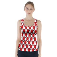 Red And White cat Paws Racer Back Sports Top