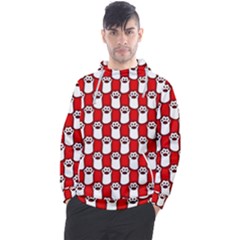 Red And White cat Paws Men s Pullover Hoodie