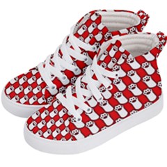 Red And White Cat Paws Kids  Hi-top Skate Sneakers by ConteMonfrey