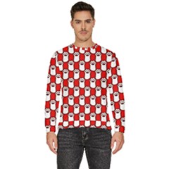 Red And White Cat Paws Men s Fleece Sweatshirt by ConteMonfrey