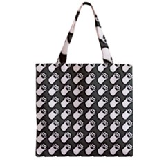 Grey And White Little Paws Zipper Grocery Tote Bag by ConteMonfrey