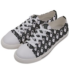 Grey And White Little Paws Women s Low Top Canvas Sneakers by ConteMonfrey