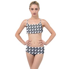 Grey And White Little Paws Layered Top Bikini Set by ConteMonfrey