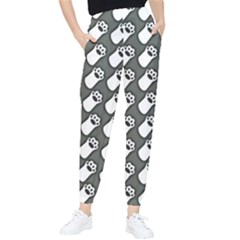 Grey And White Little Paws Women s Tapered Pants